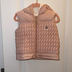 Girls Pink Moncler Vest 12/18 Months